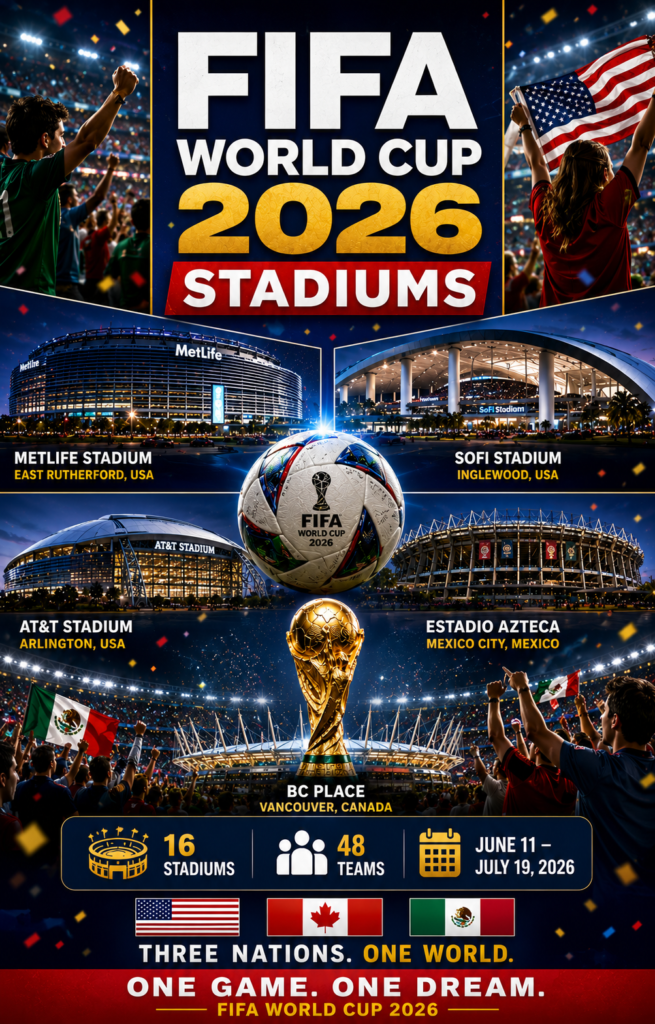 FIFA World Cup 2026 stadiums and venues across North America